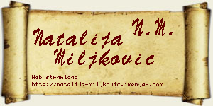 Natalija Miljković vizit kartica